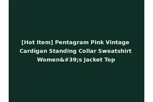 [Hot Item] Pentagram Pink Vintage Cardigan Standing Collar Sweatshirt Women's Jacket Top