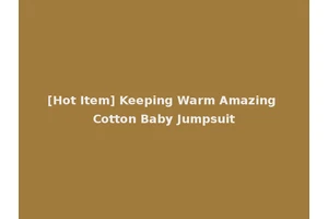 [Hot Item] Keeping Warm Amazing Cotton Baby Jumpsuit