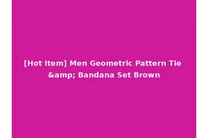 [Hot Item] Men Geometric Pattern Tie &amp; Bandana Set Brown