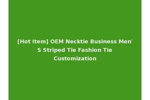 [Hot Item] OEM Necktie Business Men′ S Striped Tie Fashion Tie Customization
