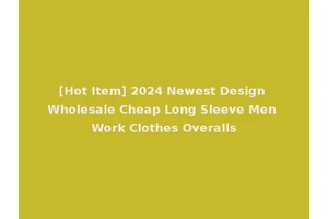 [Hot Item] 2024 Newest Design Wholesale Cheap Long Sleeve Men Work Clothes Overalls