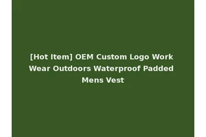 [Hot Item] OEM Custom Logo Work Wear Outdoors Waterproof Padded Mens Vest