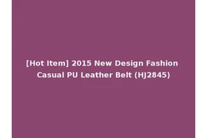 [Hot Item] 2015 New Design Fashion Casual PU Leather Belt (HJ2845)