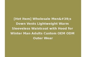 [Hot Item] Wholesale Men's Down Vests Lightweight Warm Sleeveless Waistcoat with Hood for Winter Man Adults Custom OEM ODM Outer Wear