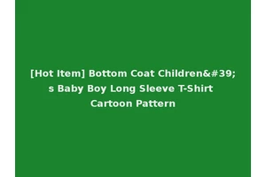 [Hot Item] Bottom Coat Children's Baby Boy Long Sleeve T-Shirt Cartoon Pattern