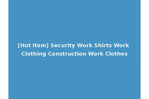 [Hot Item] Security Work Shirts Work Clothing Construction Work Clothes