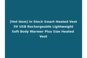 [Hot Item] In Stock Smart Heated Vest 5V USB Rechargeable Lightweight Soft Body Warmer Plus Size Heated Vest