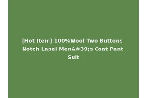 [Hot Item] 100%Wool Two Buttons Notch Lapel Men's Coat Pant Suit