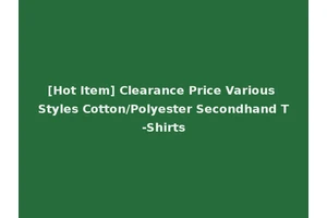 [Hot Item] Clearance Price Various Styles Cotton/Polyester Secondhand T-Shirts