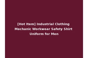 [Hot Item] Industrial Clothing Mechanic Workwear Safety Shirt Uniform for Men