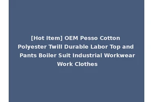 [Hot Item] OEM Pesso Cotton Polyester Twill Durable Labor Top and Pants Boiler Suit Industrial Workwear Work Clothes