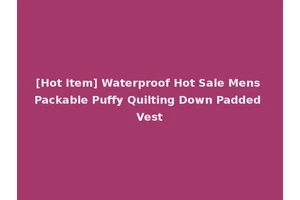 [Hot Item] Waterproof Hot Sale Mens Packable Puffy Quilting Down Padded Vest