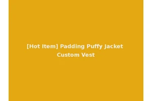 [Hot Item] Padding Puffy Jacket Custom Vest
