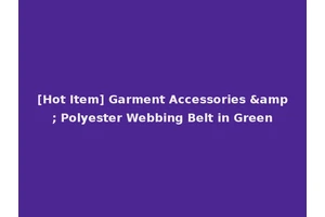 [Hot Item] Garment Accessories &amp; Polyester Webbing Belt in Green