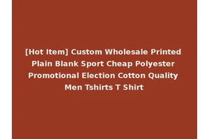 [Hot Item] Custom Wholesale Printed Plain Blank Sport Cheap Polyester Promotional Election Cotton Quality Men Tshirts T Shirt