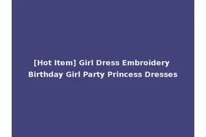 [Hot Item] Girl Dress Embroidery Birthday Girl Party Princess Dresses