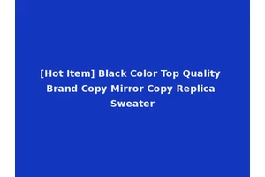 [Hot Item] Black Color Top Quality Brand Copy Mirror Copy Replica Sweater