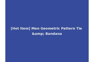 [Hot Item] Men Geometric Pattern Tie &amp; Bandana