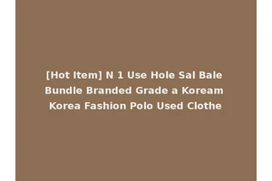 [Hot Item] N 1 Use Hole Sal Bale Bundle Branded Grade a Koream Korea Fashion Polo Used Clothe