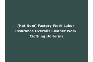 [Hot Item] Factory Work Labor Insurance Overalls Cleaner Work Clothing Uniforms