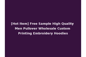 [Hot Item] Free Sample High Quality Men Pullover Wholesale Custom Printing Embroidery Hoodies