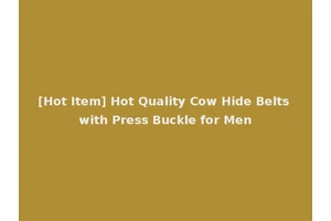 [Hot Item] Hot Quality Cow Hide Belts with Press Buckle for Men