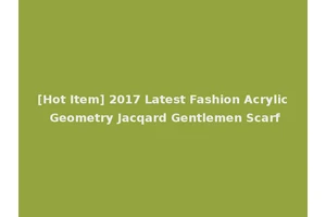 [Hot Item] 2017 Latest Fashion Acrylic Geometry Jacqard Gentlemen Scarf