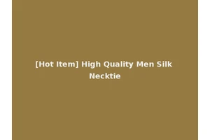 [Hot Item] High Quality Men Silk Necktie