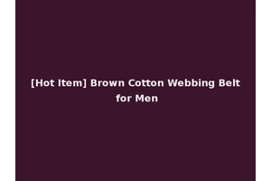 [Hot Item] Brown Cotton Webbing Belt for Men