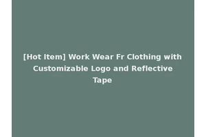 [Hot Item] Work Wear Fr Clothing with Customizable Logo and Reflective Tape