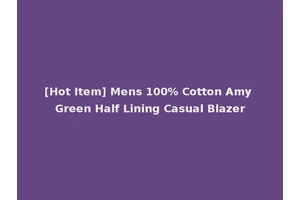 [Hot Item] Mens 100% Cotton Amy Green Half Lining Casual Blazer