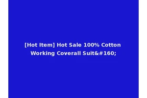 [Hot Item] Hot Sale 100% Cotton Working Coverall Suit 