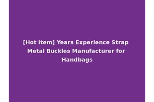 [Hot Item] Years Experience Strap Metal Buckles Manufacturer for Handbags