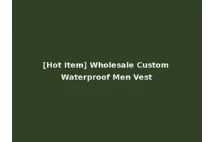 [Hot Item] Wholesale Custom Waterproof Men Vest