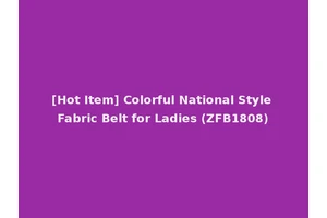 [Hot Item] Colorful National Style Fabric Belt for Ladies (ZFB1808)