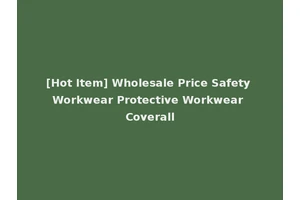 [Hot Item] Wholesale Price Safety Workwear Protective Workwear Coverall