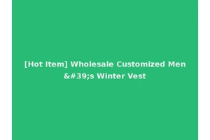 [Hot Item] Wholesale Customized Men's Winter Vest