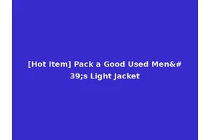 [Hot Item] Pack a Good Used Men's Light Jacket