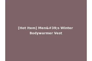[Hot Item] Men's Winter Bodywarmer Vest