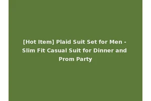 [Hot Item] Plaid Suit Set for Men - Slim Fit Casual Suit for Dinner and Prom Party