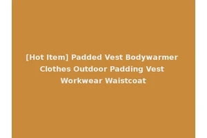 [Hot Item] Padded Vest Bodywarmer Clothes Outdoor Padding Vest Workwear Waistcoat