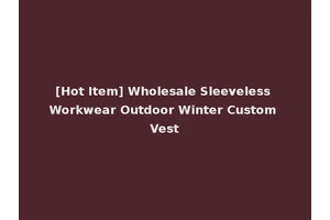 [Hot Item] Wholesale Sleeveless Workwear Outdoor Winter Custom Vest
