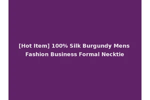 [Hot Item] 100% Silk Burgundy Mens Fashion Business Formal Necktie