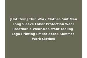 [Hot Item] Thin Work Clothes Suit Men Long Sleeve Labor Protection Wear Breathable Wear-Resistant Tooling Logo Printing Embroidered Summer Work Clothes