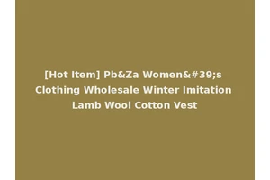 [Hot Item] Pb&Za Women's Clothing Wholesale Winter Imitation Lamb Wool Cotton Vest