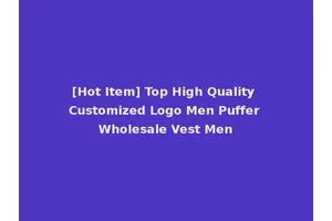 [Hot Item] Top High Quality Customized Logo Men Puffer Wholesale Vest Men