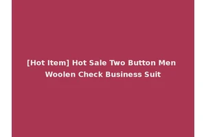 [Hot Item] Hot Sale Two Button Men Woolen Check Business Suit