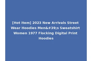 [Hot Item] 2023 New Arrivals Street Wear Hoodies Men's Sweatshirt Women 1977 Flocking Digital Print Hoodies