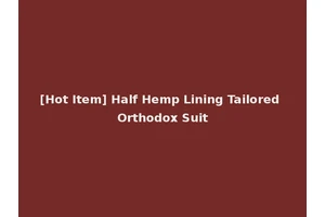 [Hot Item] Half Hemp Lining Tailored Orthodox Suit