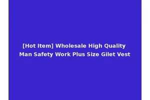 [Hot Item] Wholesale High Quality Man Safety Work Plus Size Gilet Vest
